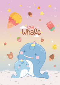 Whale Unicorn Love Ice Cream Smile