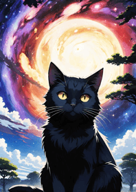 Night Moon Star Cat 7C39f0