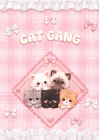 Lovely Cat Group In Pink