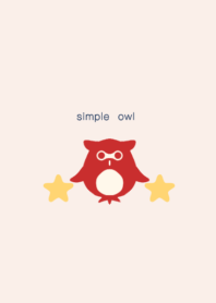 simple  owl  warm red