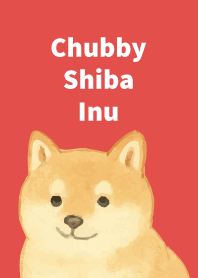 Chubby Shiba Inu2 on red