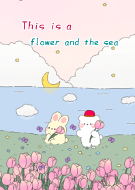 This is a flower and the sea.