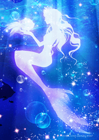 The Little Mermaid in the Sea