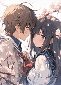 情侶系列❤️制服女孩在櫻花樹下告白