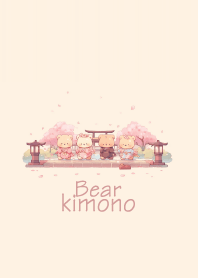 Cute Bear wearing kimono