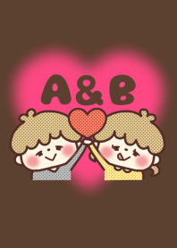 Initial theme for a sweet couple. A / B