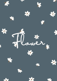petite flower w - dark steel blue