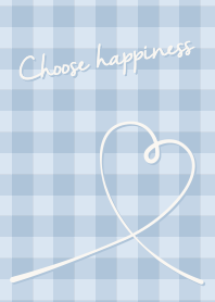 Gingham check dull blue