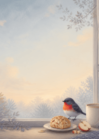Scarlet Robin Apple Scone Window