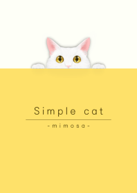 simple white cat/mimosa yellow.