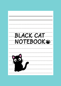BLACK CAT NOTEBOOK/MINT GREEN