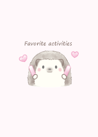 Hedgehog and Favorite activities-pink-