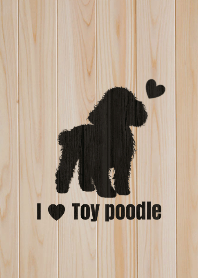 I Love toy poodle Wood Style 2