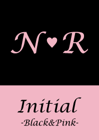 Initial "N&R" -Black&Pink-