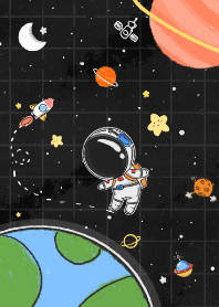 小さな宇宙飛行士と地球