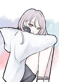 후드와 헤드폰 소녀 03