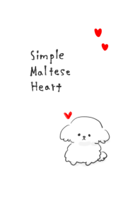 simple maltese heart white gray