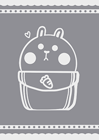 Pocket cute rabbit J-gray (bw1)