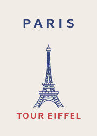 FRANCE PARIS EIFFEL TOWER BEIGE BLUE RED