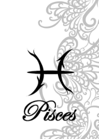 双鱼座线条艺术 1 白色