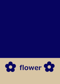 グレーと紺色の花
