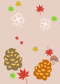 Autumn mushroom  pink beige