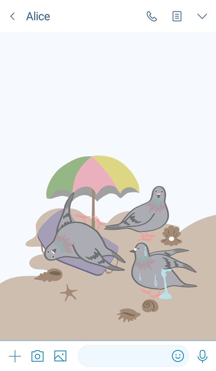 Pigeons - beach sun
