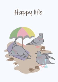 鴿子-沙灘日曬