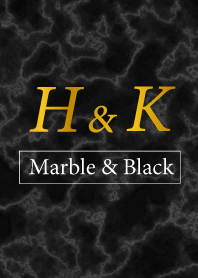 H&K イニシャル 大理石モノトーン黒