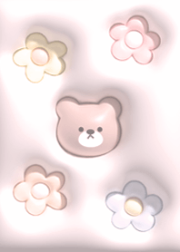 pink Plump bear and flower 10_2