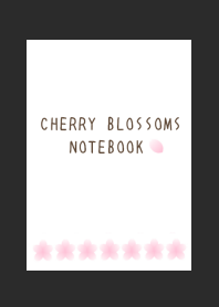 CHERRY BLOSSOMS NOTEBOOK-CHARCOAL GREY