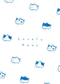 Kawaii Hamster | white blue.