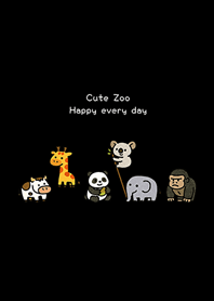 可愛的簡約動物園(護眼黑色)