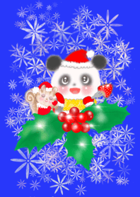 Merry Christmas. Panda,squirrel and UFO?