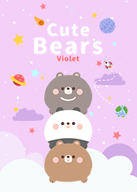 misty cat-Cute Bears Galaxy purple