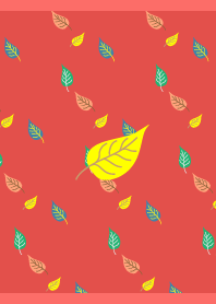 nordic style leaves on red