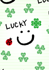 ラッキースマイルクローバー-緑ストライプ-