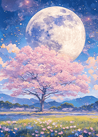 ⭐千年櫻花之樹與超級滿月❤️