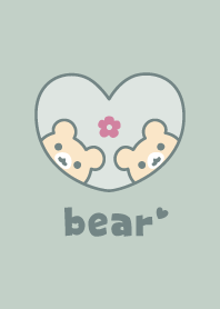 หมี ดอกไม้ [ความหมองคล้ำสีเขียว]