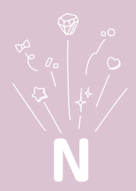 Initial N and dull pink