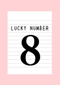 LUCKY NUMBER 8 NOTEBOOKj-PINK