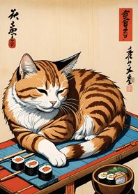 Ukiyo-e Meow Meow Cats d916D5