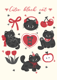 Cutie black cat (red)