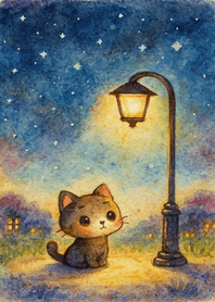 น้องแมวดำยามค่ำคืน น้ำตาล