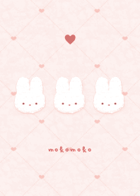 Fluffy Rabbit Tile1  - Peach Pink