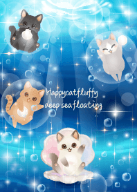 Happy cat fluffy deep sea floating
