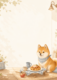 Copper Shiba Apple Waffle Porch