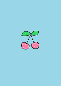 (pink dot cherry theme(light blue) )