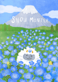 雪怪不孤單＿富士山湛藍花海