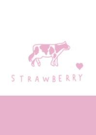 Strawberry milk and cow